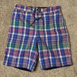 Tommy Hilfiger Blue, Green & Pink Plaid Swim Shorts
